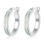 White and Blue Fire Opal Stud EarringsEarringsWhite