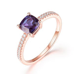 Minimalist Alexandrite Zircon Ring - 925 Sterling SilverRing7Rose gold plated