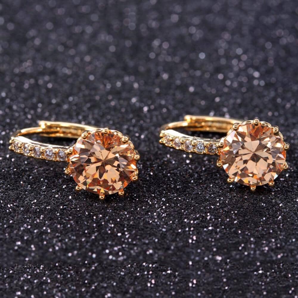 Luxury Flower Charm Assorted Crystals Ear Stud EarringsEarrings