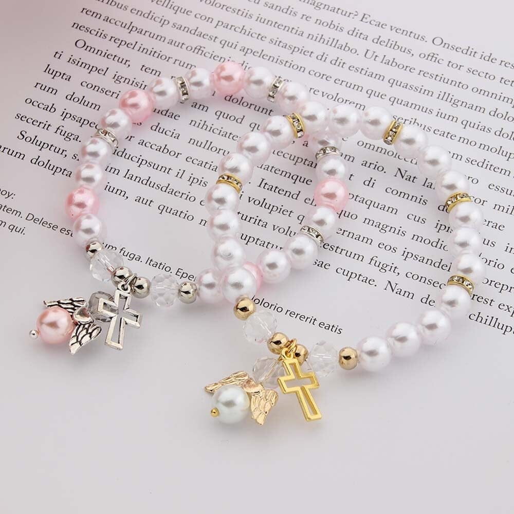 Pearl with Angel Charm WWJD BraceletBracelet