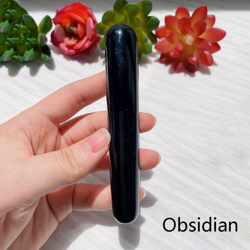 1pc Crystal Stone Body Massage Yoni Healing WandWandObsidian
