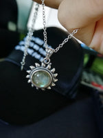 Natural Labradorite Sun Necklace - 925 Sterling SilverNecklace