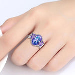 Big Oval-shaped Topaz Gemstone Ring - 925 Sterling SilverRing6