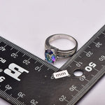 Rainbow Topaz With White Fire Opal Sterling Silver RingRing