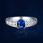 Simple Fashion Brilliant Sapphire Adjustable Ring - 925 Sterling SilverRing
