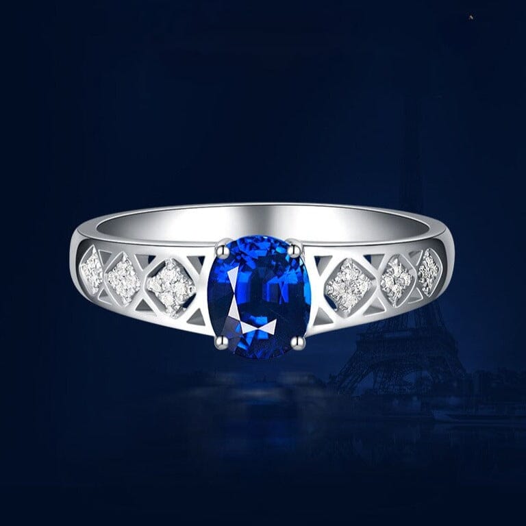 Simple Fashion Brilliant Sapphire Adjustable Ring - 925 Sterling SilverRing