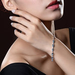 Geometric Aquamarine Charm Bracelet - 925 Sterling SilverBracelet