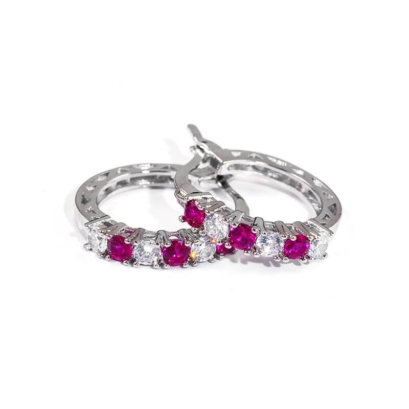 Silver Love Sapphire Emerald Amethyst Ruby EarringsEarrings