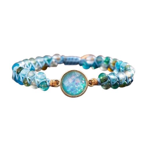 Blue Round Opal Bracelets Braided BraceletBracelet