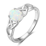 925 Sterling Silver Milky Opal RingRing8white