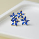 Exquisite Luxury Sapphire CZ Five-pointed Stud Earrings - 925 Sterling SilverEarrings