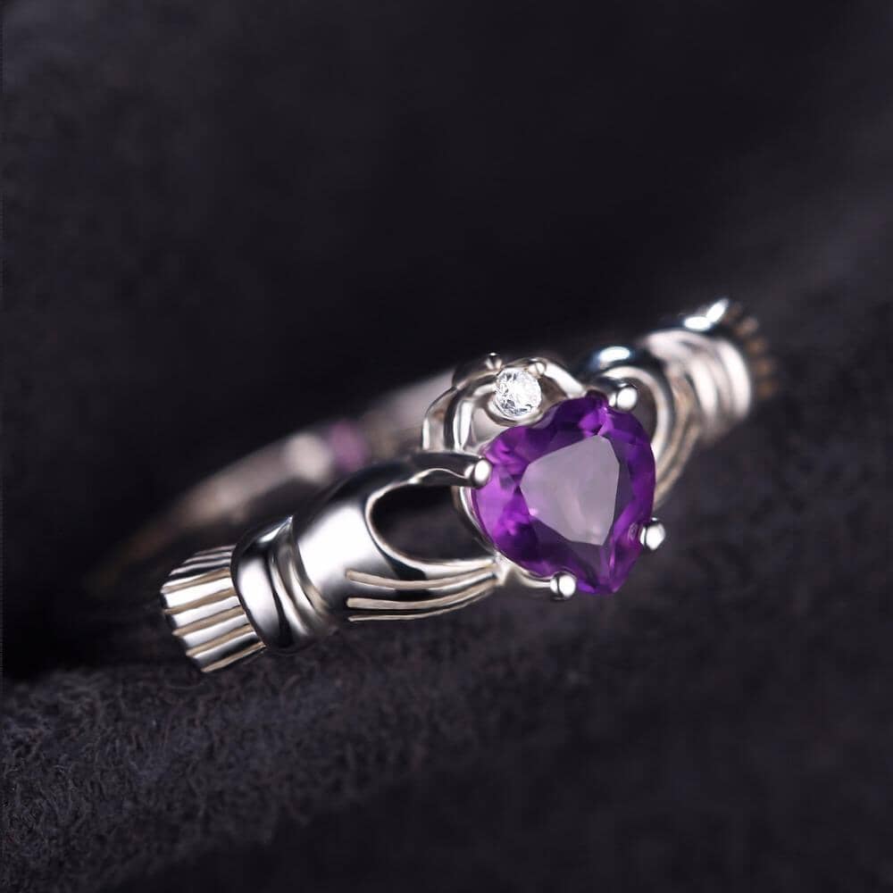 Natural Amethyst Heart RingRing