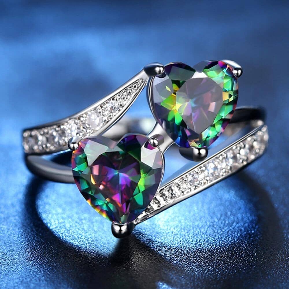 Twin Heart Mystic Topaz RingRing