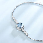 Classy Geometric Aquamarine Bracelet - 925 Sterling SilverBracelet