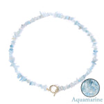 Boho Fashion Aventurine and other Stone Chips ChokerNecklace1 Aquamarine