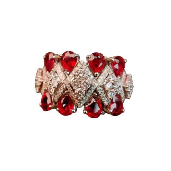 Trendy Lady Red Crystal Ruby Resizeable RingRing