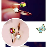 Cubic Zirconia Rose Gold Plated Ring - ResizableRing