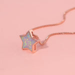White Fire Opal Fallen Star Pendant (No Chain)Pendant