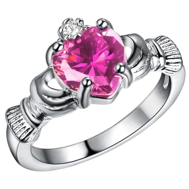 Elegant Amethyst Heart Ring - 925 Sterling SilverRing