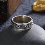 Vintage Carving Flower Sterling Silver RingRing