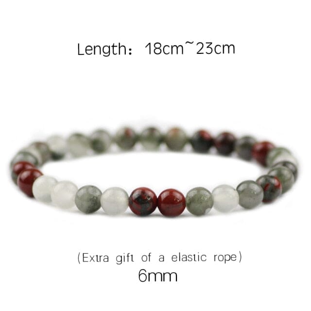 Braided/Elastic Rope Natural Bloodstone Charm BraceletBracelet6mm-Elastic rope