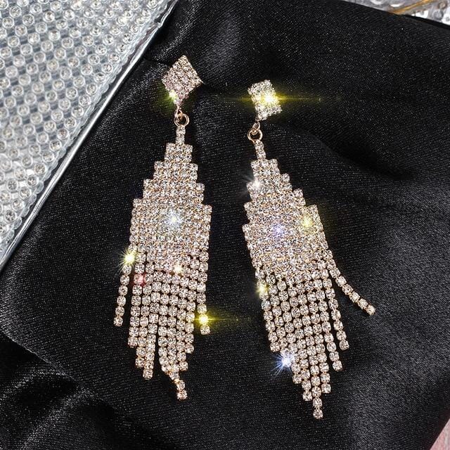 Cascading Glamour Dangling Tassel Drop EarringsEarringsRose Gold