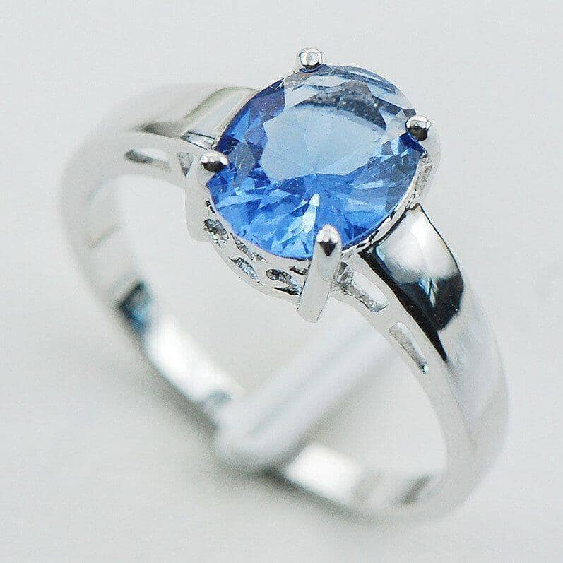 Classic Tanzanite Crystal Silver RingRing11