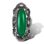 Classic Antique in Vintage Design Ruby & Emerald Oval Fashionable RingRing