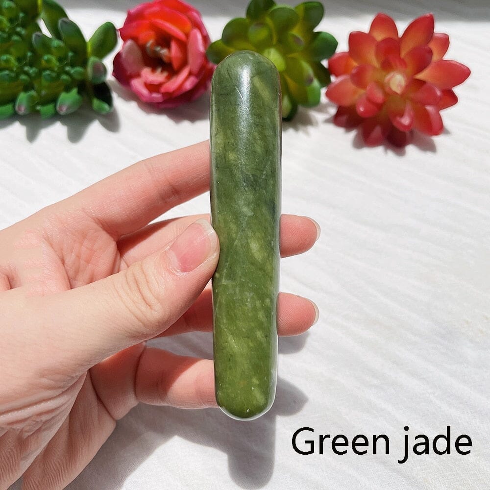 1pc Crystal Stone Body Massage Yoni Healing WandWandGreen jade