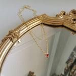 European Simple Red Heart Ruby Pendant NecklaceNecklace