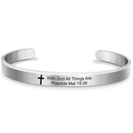 Bible Verse Stainless Steel WWJD Cuff Bracelet BangleBracelet6