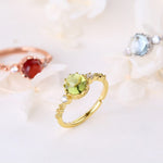 Lovely Genuine Natural Garnet Topaz Peridot Adjustable Ring - 925 Sterling SilverRing