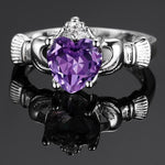 Elegant Amethyst Heart Ring - 925 Sterling SilverRing