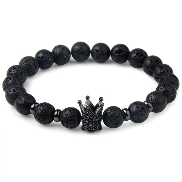 Tiger Eye, Lion & Owl BraceletBraceletHematite Crown Lava