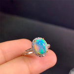 Natural Fire Opal Ring - 925 Sterling SilverRing