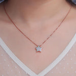 White Fire Opal Fallen Star Pendant (No Chain)Pendant