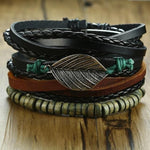 4Pcs/Set Braided Wrap Leather Bracelets for MenBraceletSet 2