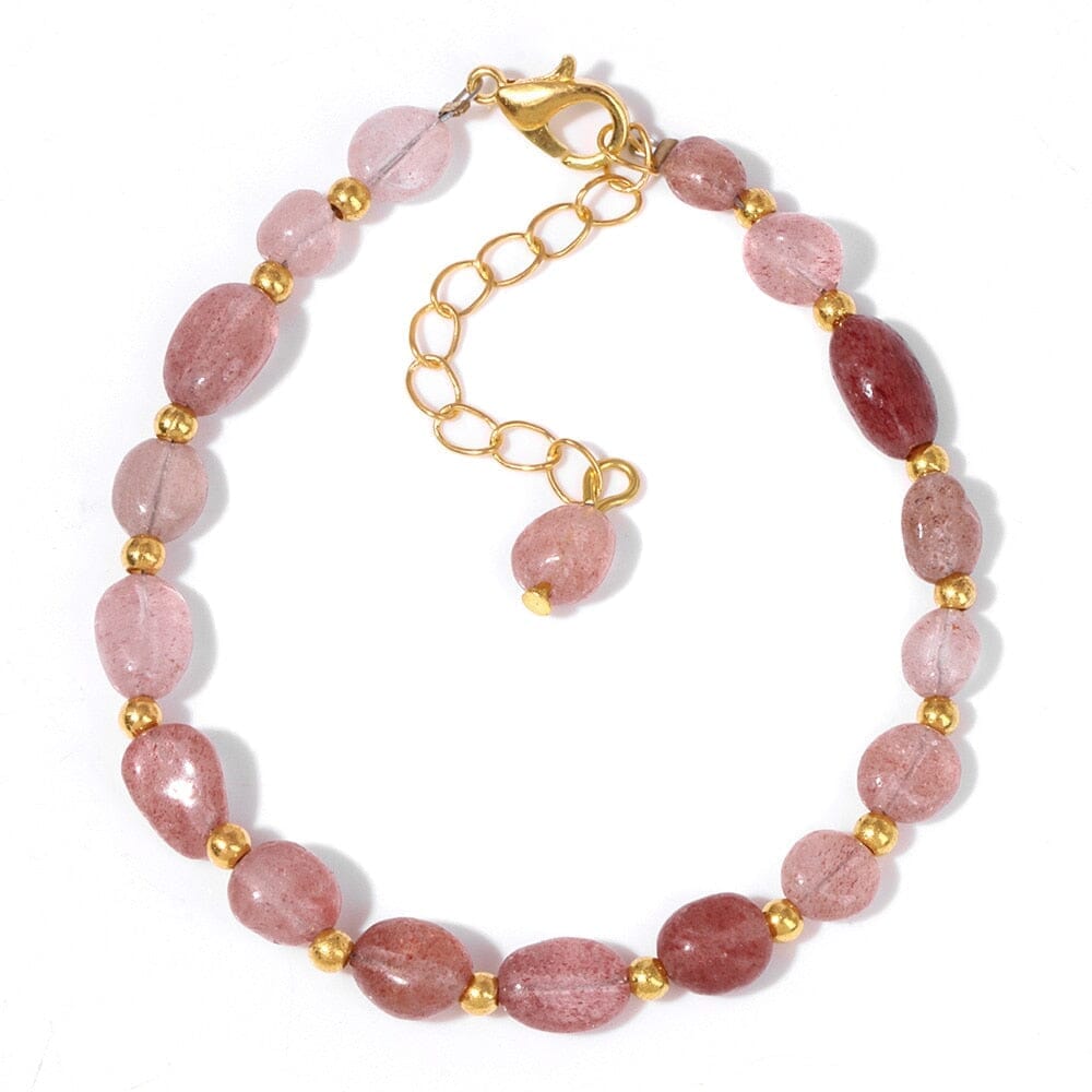 Natural Tiger Eye Stone Irregular Chip BraceletBraceletStawberry Quartz