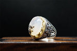 Retro Engraving Diamond Ink Moonstone MenRing6