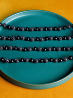 Mala Beaded Necklace Volcanic Stone Black Onyx Tassel Knotted NecklaceNecklace