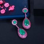 Brazilian Emerald Pink Topaz Drop Earrings - 925 Sterling SilverEarrings