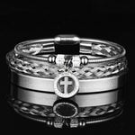 3pcs Set Stainless Steel WWJD BraceletBraceletSilver Set A