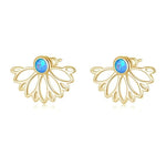 Geometric Three Color Fire Opal Stud EarringsEarrings