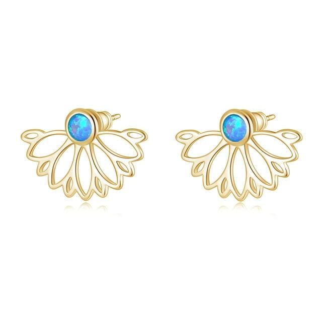 Geometric Three Color Fire Opal Stud EarringsEarrings