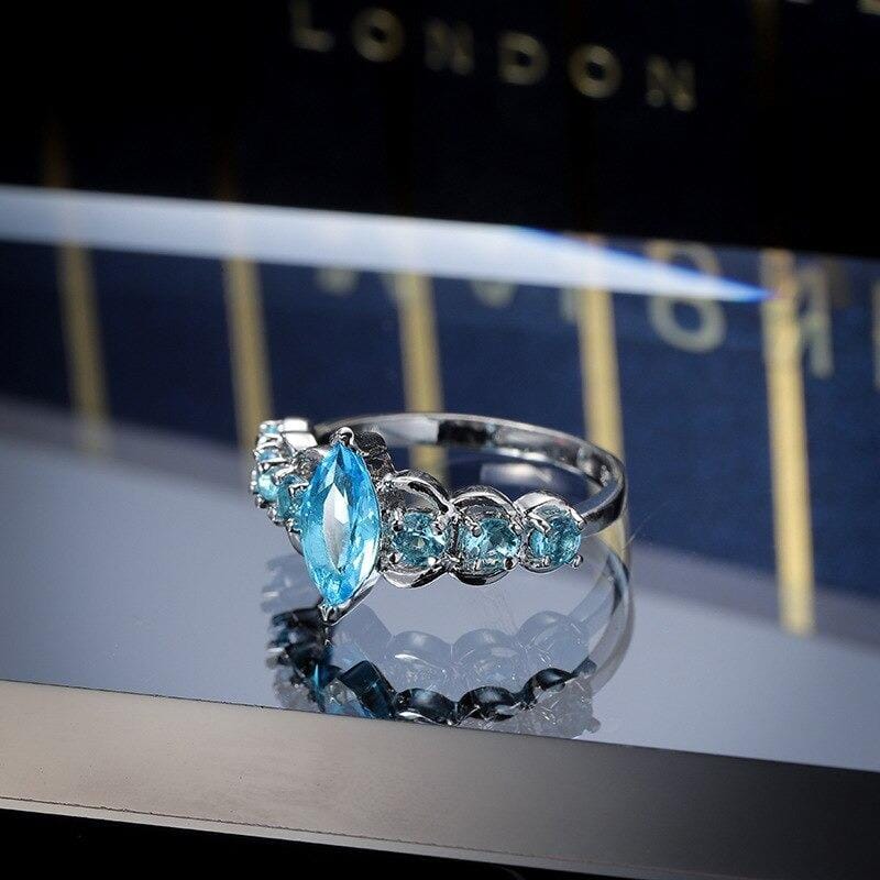 Aquamarine Stone White Gold RingRing