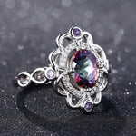 Lovely Rainbow Mystic Topaz Amethyst Ring - 925 Sterling SilverRing