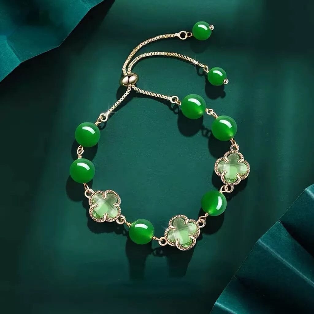 Trend Four Leaf Clover Chrysoprase Peridot BraceletBracelet