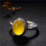 Vintage Citrine Ring - 925 Sterling SilverRingResizableyellow