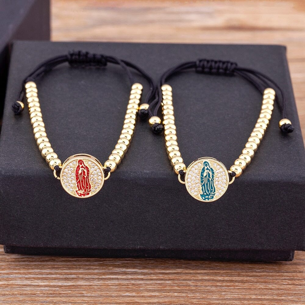 5 Colors Virgin Mary WWJD Handmade Pearl Adjustable BraceletBracelet