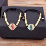 5 Colors Virgin Mary WWJD Handmade Pearl Adjustable BraceletBracelet
